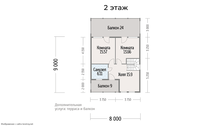 Коттедж в стиле БарнХаус 12х8м.