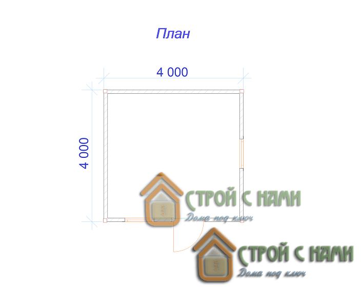 Садовый дом 4.0х4.0м