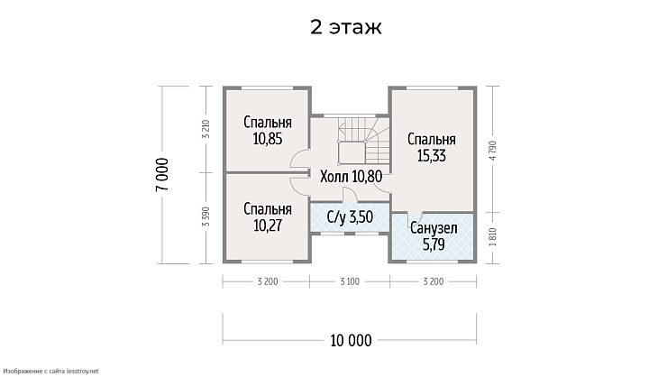 Каркасный дом 7х10м, 2 этажа